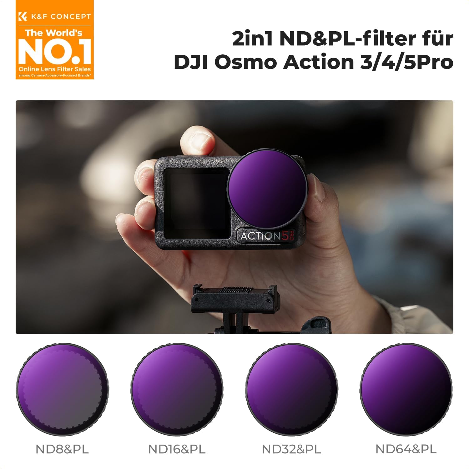 Detalle 2 de K&F CONCEPT ND Filtersets Push-in für Osmo Action 5 Pro