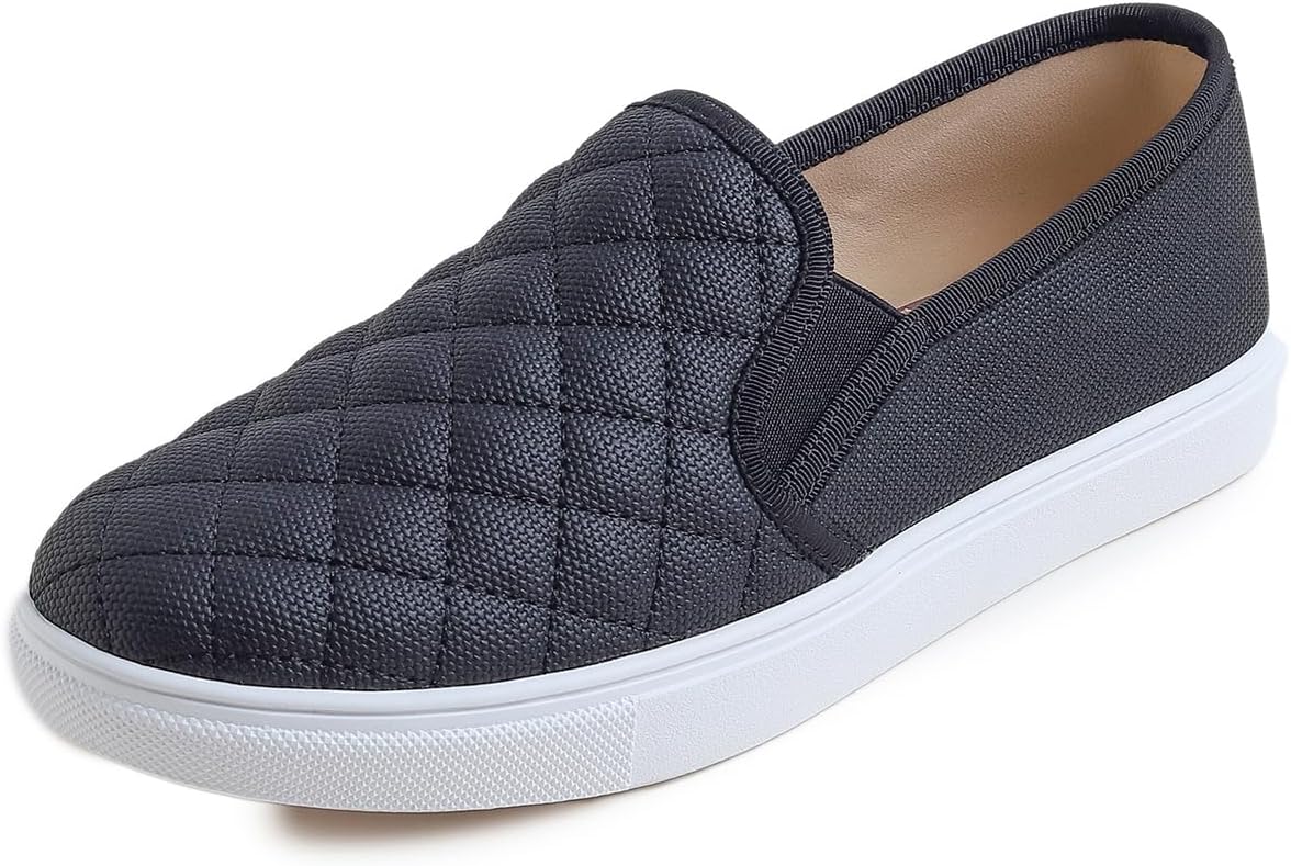 Detalle de Feversole Women's Slip-On Trainer – Casual Quilted Loafers with Comfort