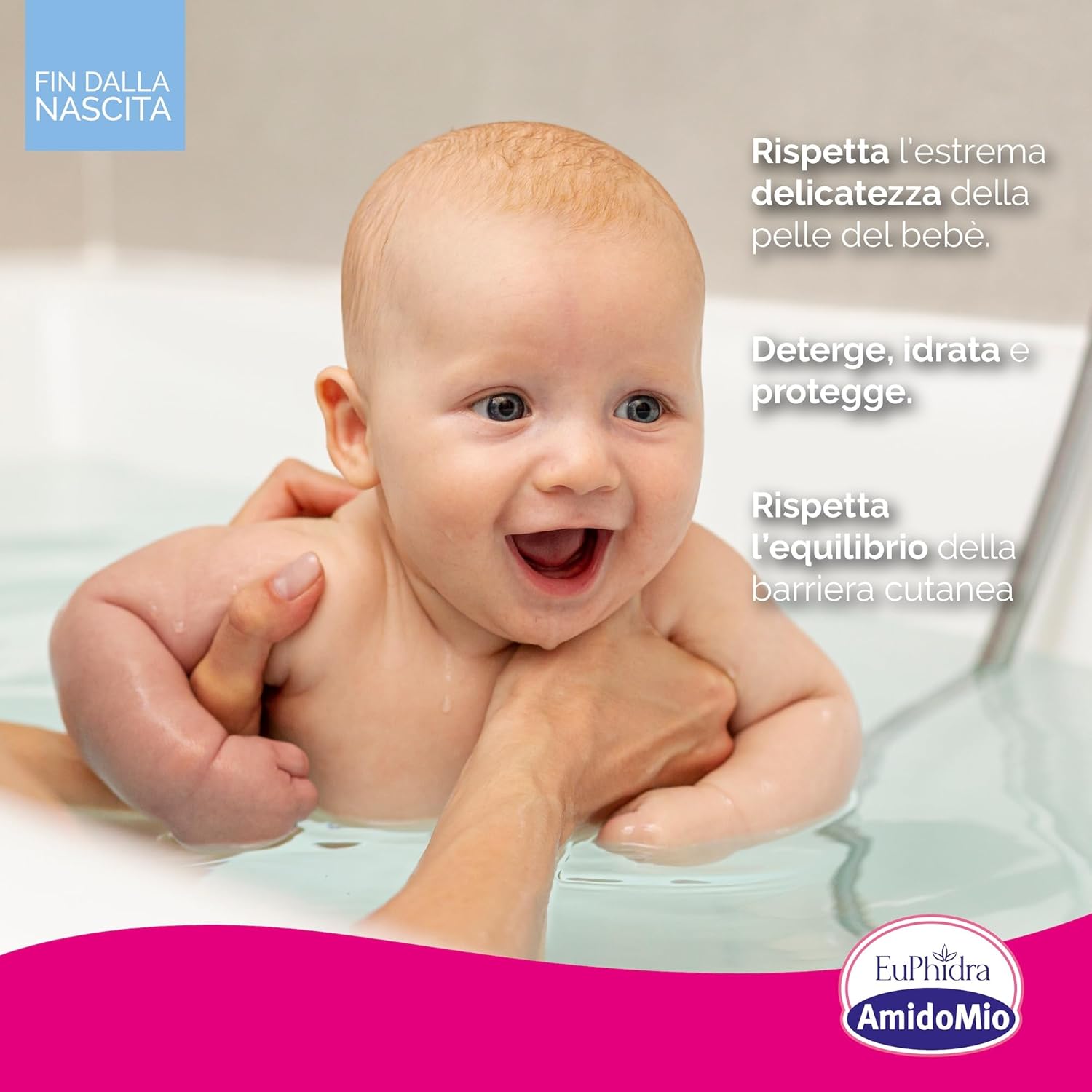 Detalle 2 de Euphidra AmidoMio Dermo Detergente 12 Flaconi da 400 ml – Detersione delicata per bambini 0–5 anni