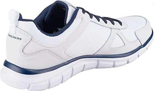 Detalle 2 de Skechers Track Scloric Hombre White Leather Mesh Pu Navy Trim 42 EU
