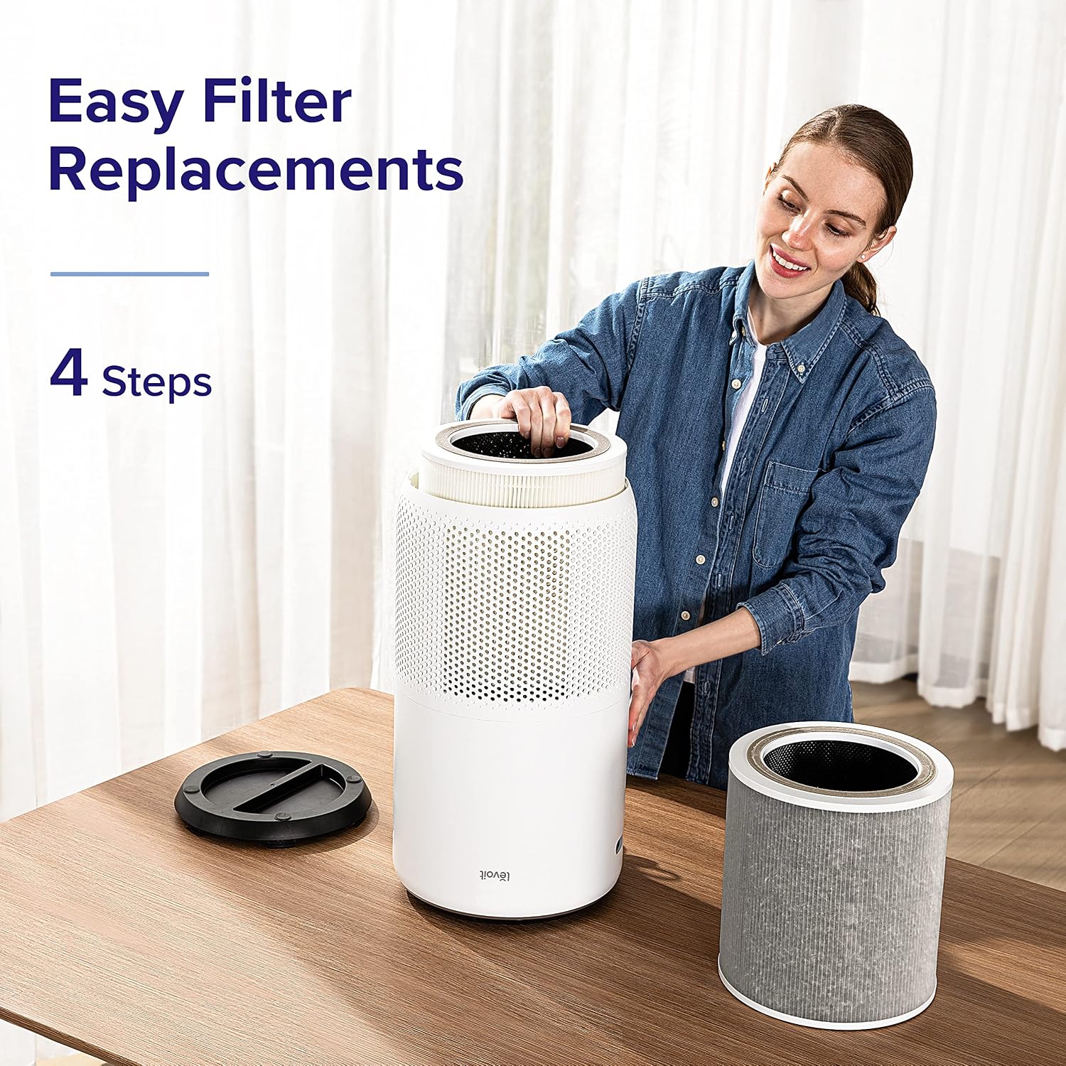 Detalle 2 de LEVOIT Core 400S Smart HEPA Air Purifier for Large Rooms (166m²) with Alexa, App Control and Auto PM2.5 Sensor