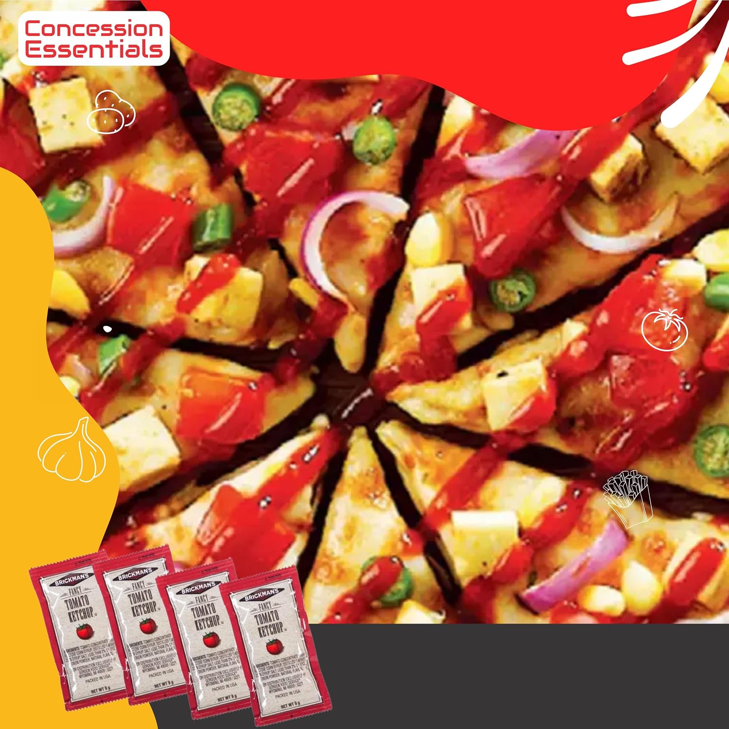 Thumbnail 5 de Concession Essentials Brickman's Ketchup Packets, 9g, Pack of 100