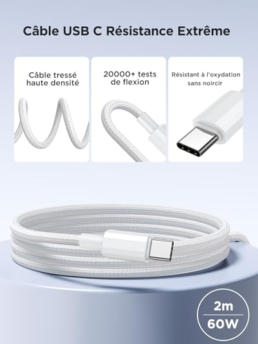 Thumbnail 5 de Chargeur USB C Rapide Aioneus 20W avec câble 2 m pour iPhone 15/16/17