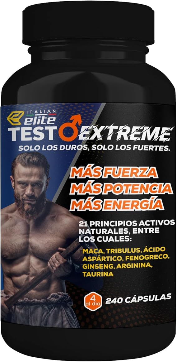 Detalle de Italian Elite® Testo Extreme 240 cápsulas – Potenciador Natural de Testosterona 💊