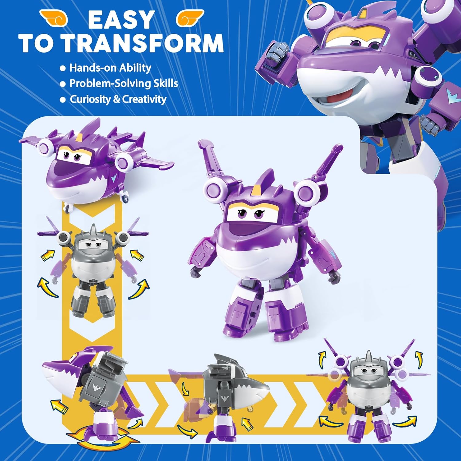 Thumbnail 2 de Super Wings Sally 2 en 1 avión-robot 12,7 cm