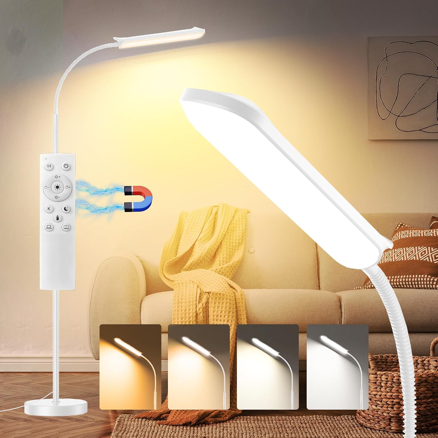 Detalle de marctronic Weiß LED Stehlampe 18 W dimmbar