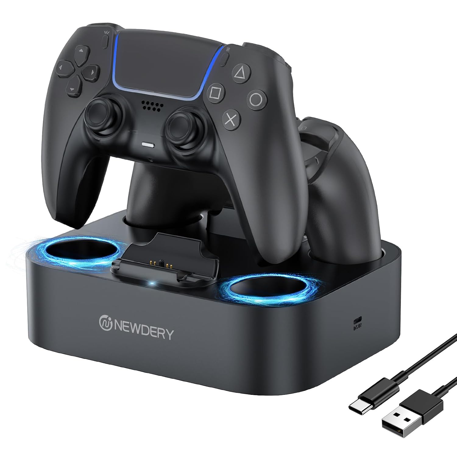 Detalle de NEWDERY PS5 Controller Charging Station for DualSense Edge