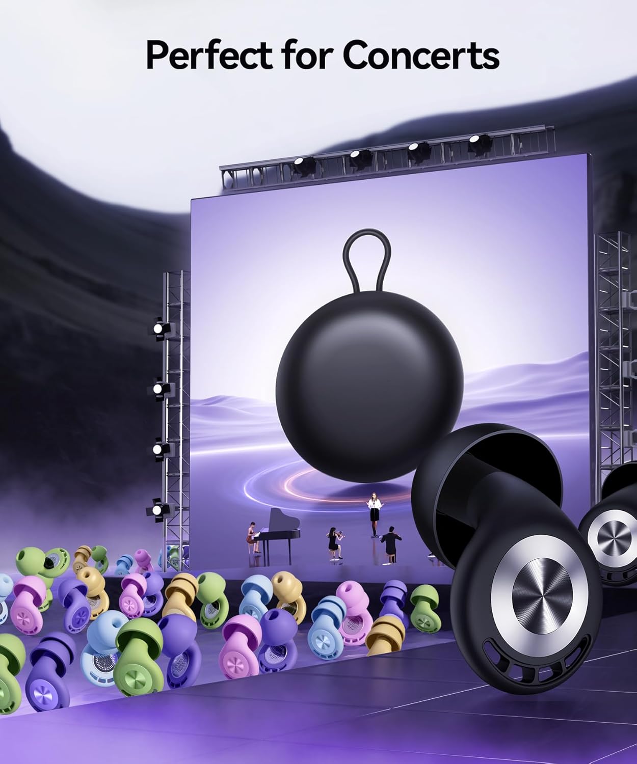 Detalle de Ear Plugs for Sleeping 50dB: Noise-Cancelling Silicone Eartips Kit with Case