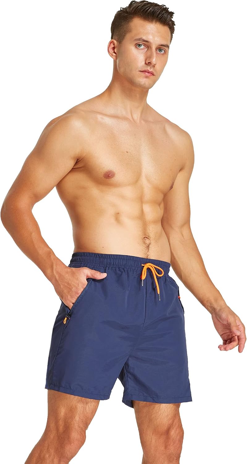 Detalle 2 de JustSun Mens Swim Shorts with Zip Pockets 1 Pack