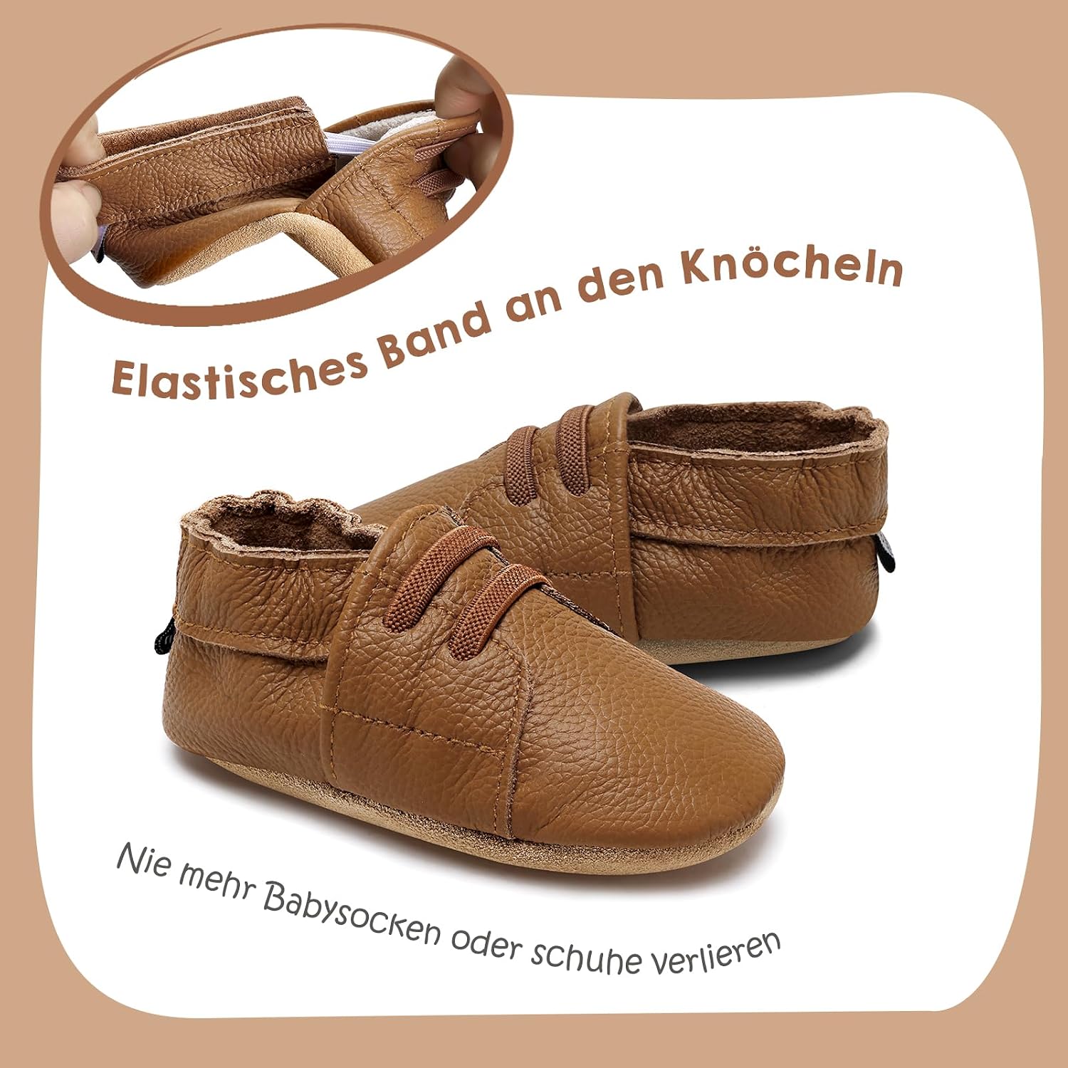 Thumbnail 1 de IceUnicorn Krabbelschuhe Baby – Weiches Leder, elastischer Knöchelriemen, perfekte Begleiter für Krabbel- und Lauflernzeiten