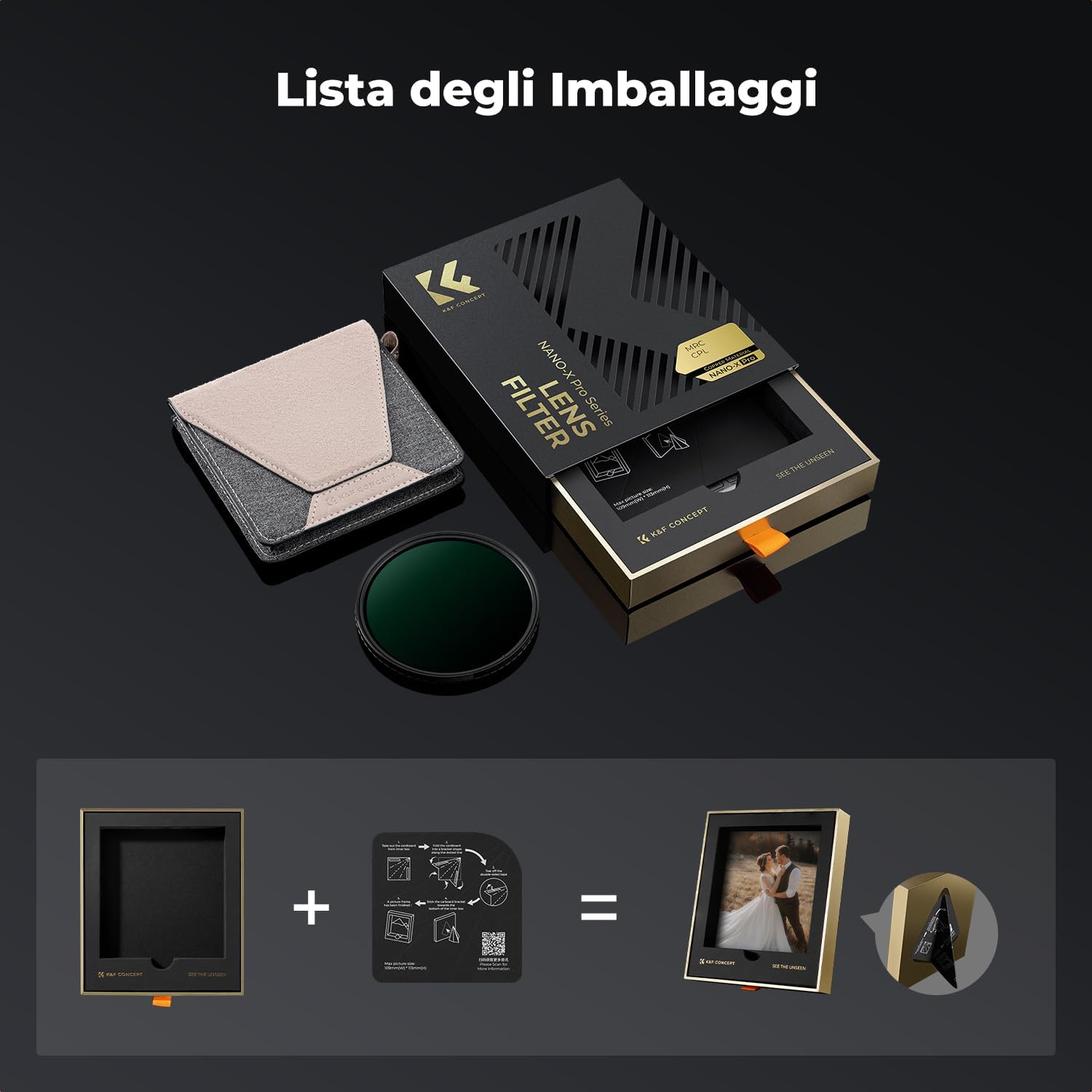 Thumbnail 6 de K&F CONCEPT Nano-X Pro 95mm Filtro polarizzatore circolare CPL con telaio in ottone