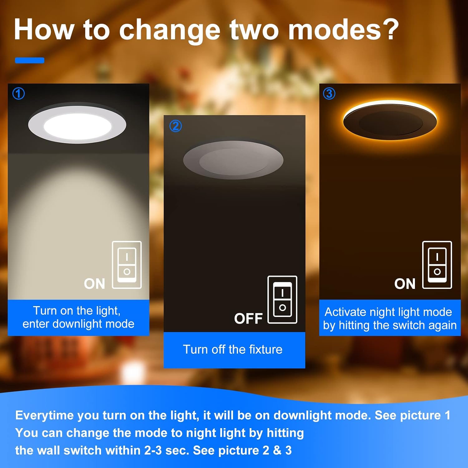Detalle de INCARLED INCAR-4IN-9W-4PACK 4-Inch LED Recessed Lights with Night Light