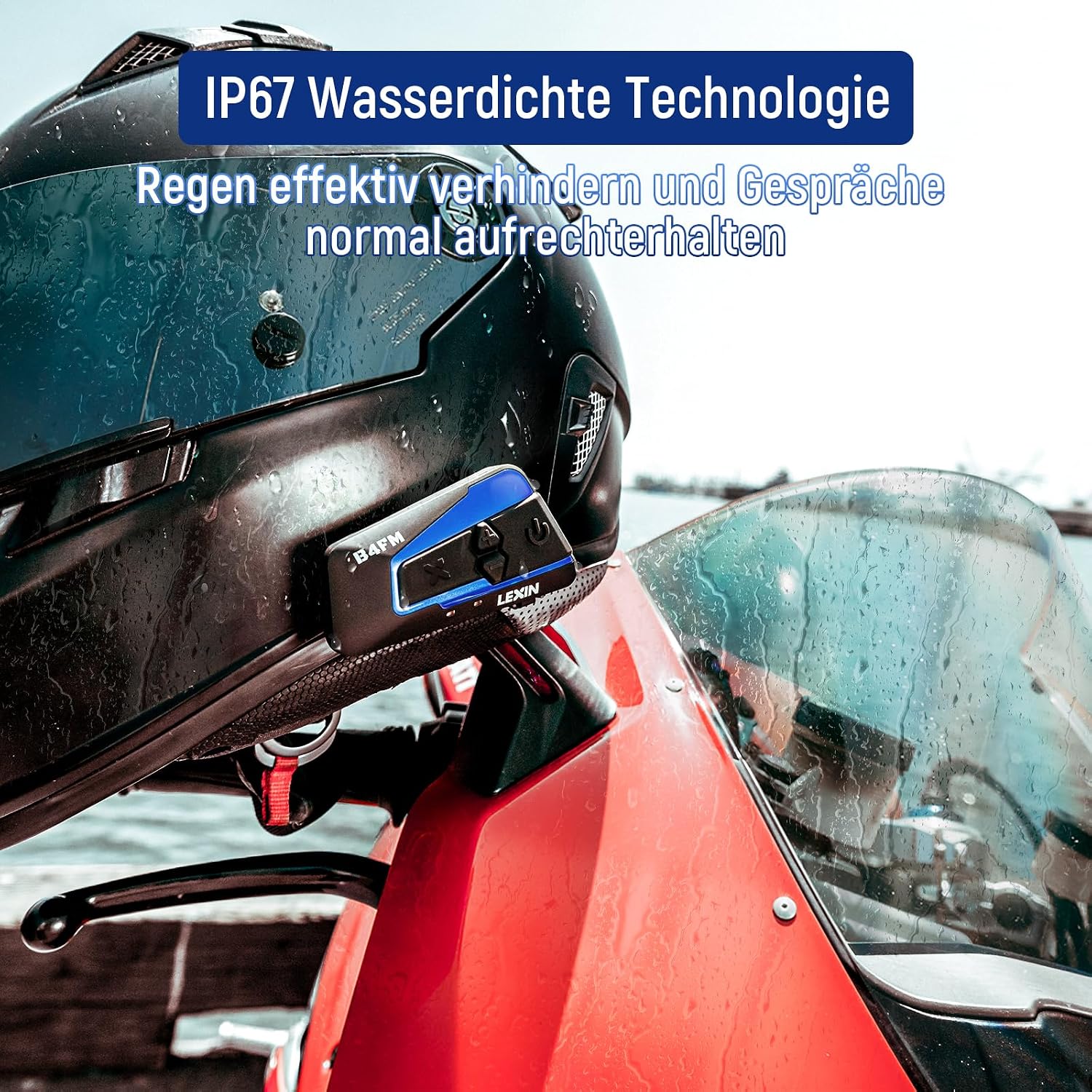 Thumbnail 4 de LEXIN B4FM Motorrad Headset 2000 m Reichweite