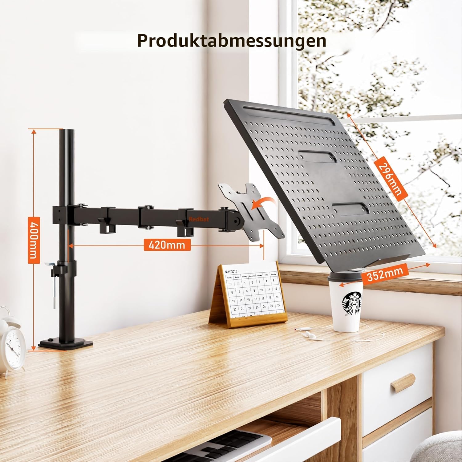 Thumbnail 5 de Redbat Monitorarm mit Laptopablage 420 mm