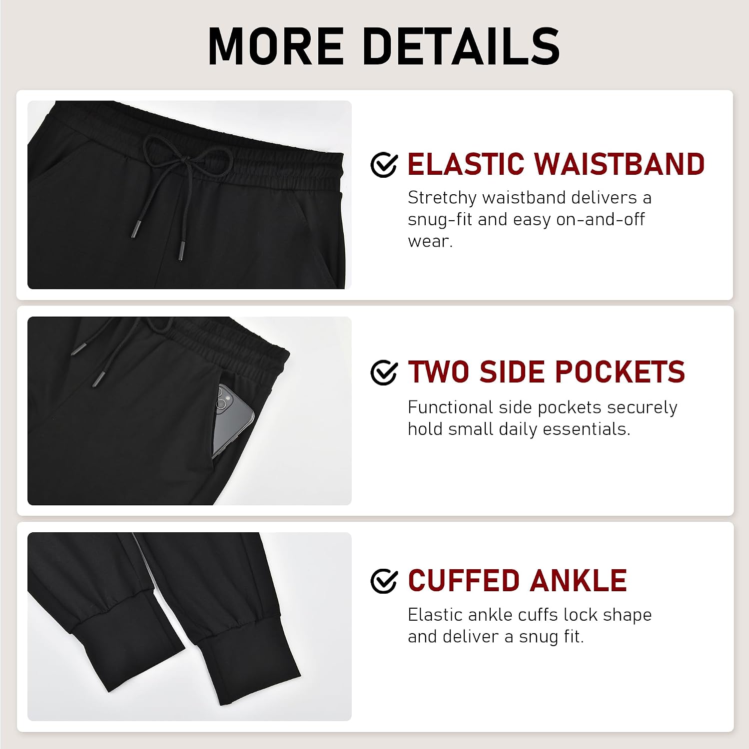 Detalle de Ipletix Women's Joggers in Polyester-Spandex