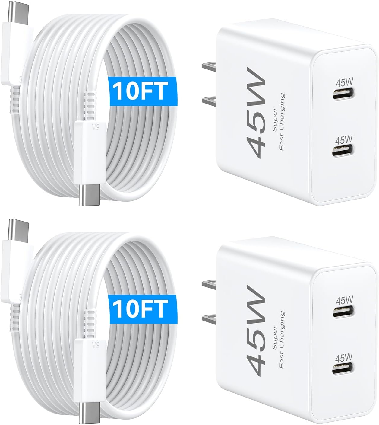 Thumbnail 6 de Phone 17 45W Dual USB-C Charger Block (with 10ft USB-C Cable, Fast Charging)