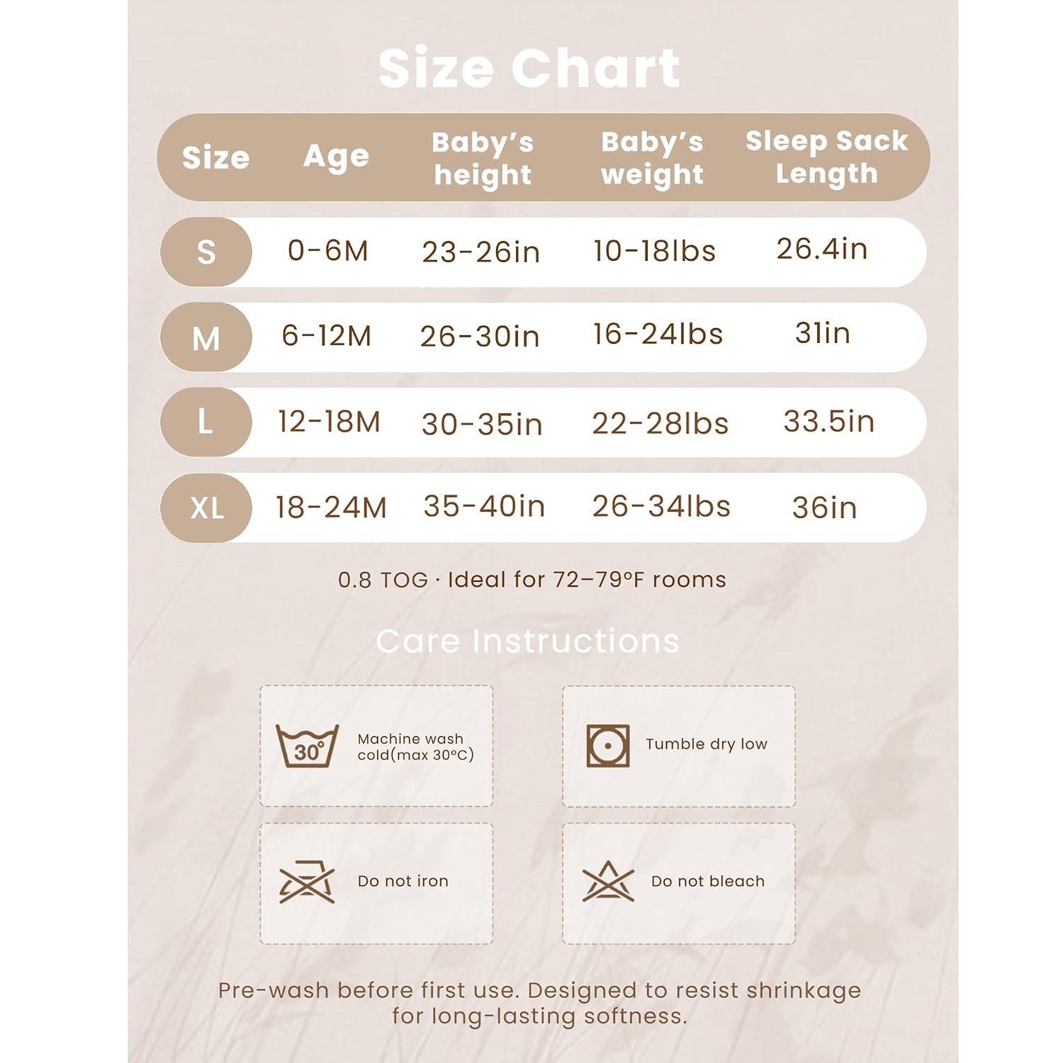 Detalle 1 de Konssy Muslin Baby Sleep Sack 0.8 TOG