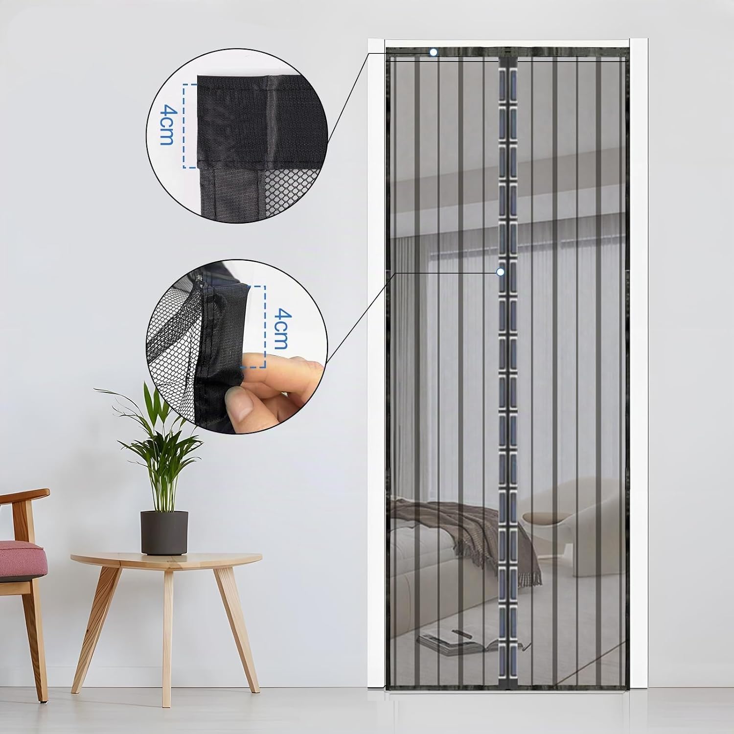 Detalle de Sekey Zanzariera Magnetica per Porta 80x225 cm: facile installazione, anti zanzare e chiusura silenziosa