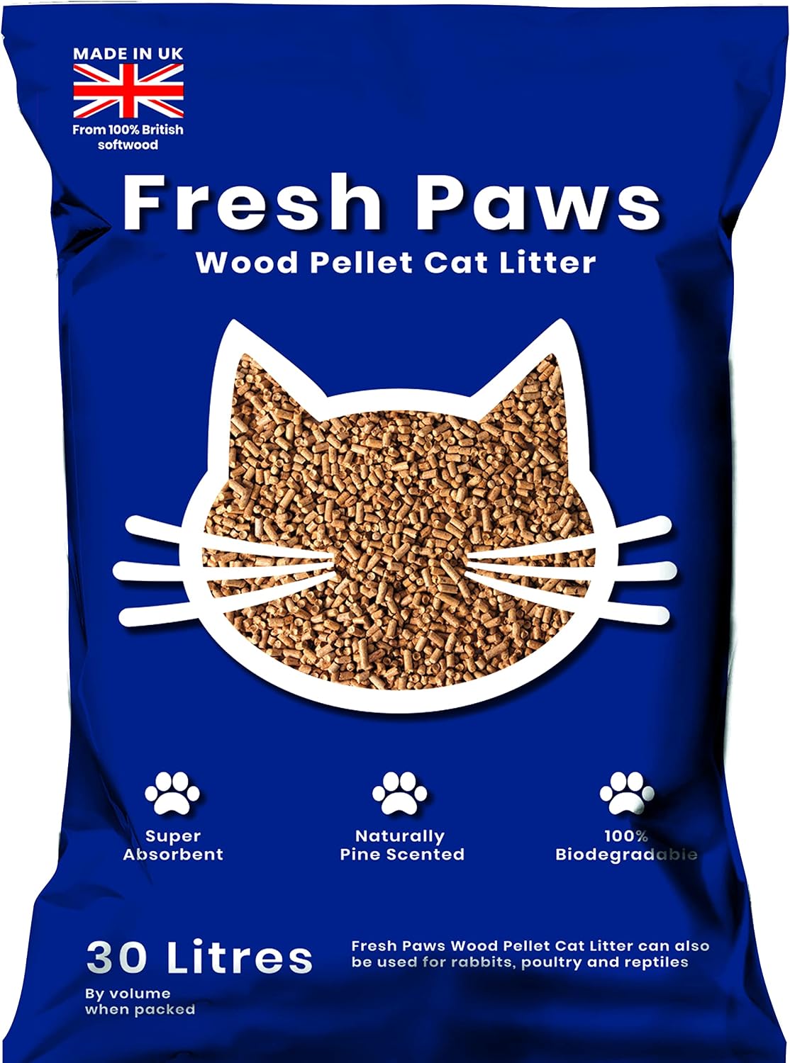 Detalle de Fresh Paws Premium Wood Pellet Cat Litter, 30 L