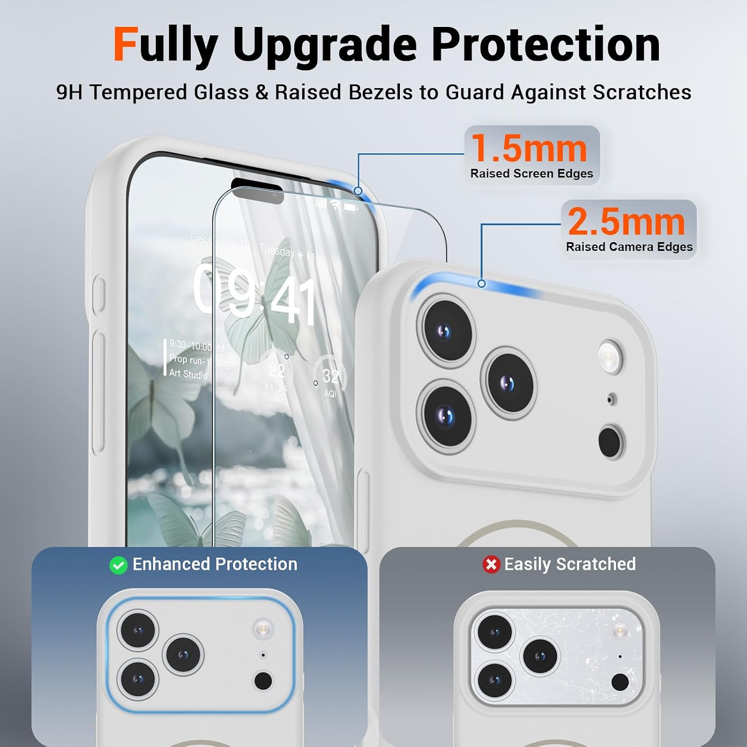 Detalle de SUPFINE Magnetic Case for iPhone 17 Pro Max — MagSafe Compatible, with 9H Screen Protector & Full Camera Protection