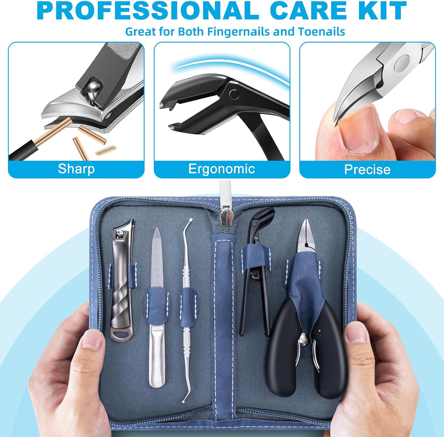 Thumbnail 4 de DRMODE 2026 Toenail Clippers Set (5-in-1) for Thick Toenails, Angled & Ingrown Nail Clippers with Long Handle