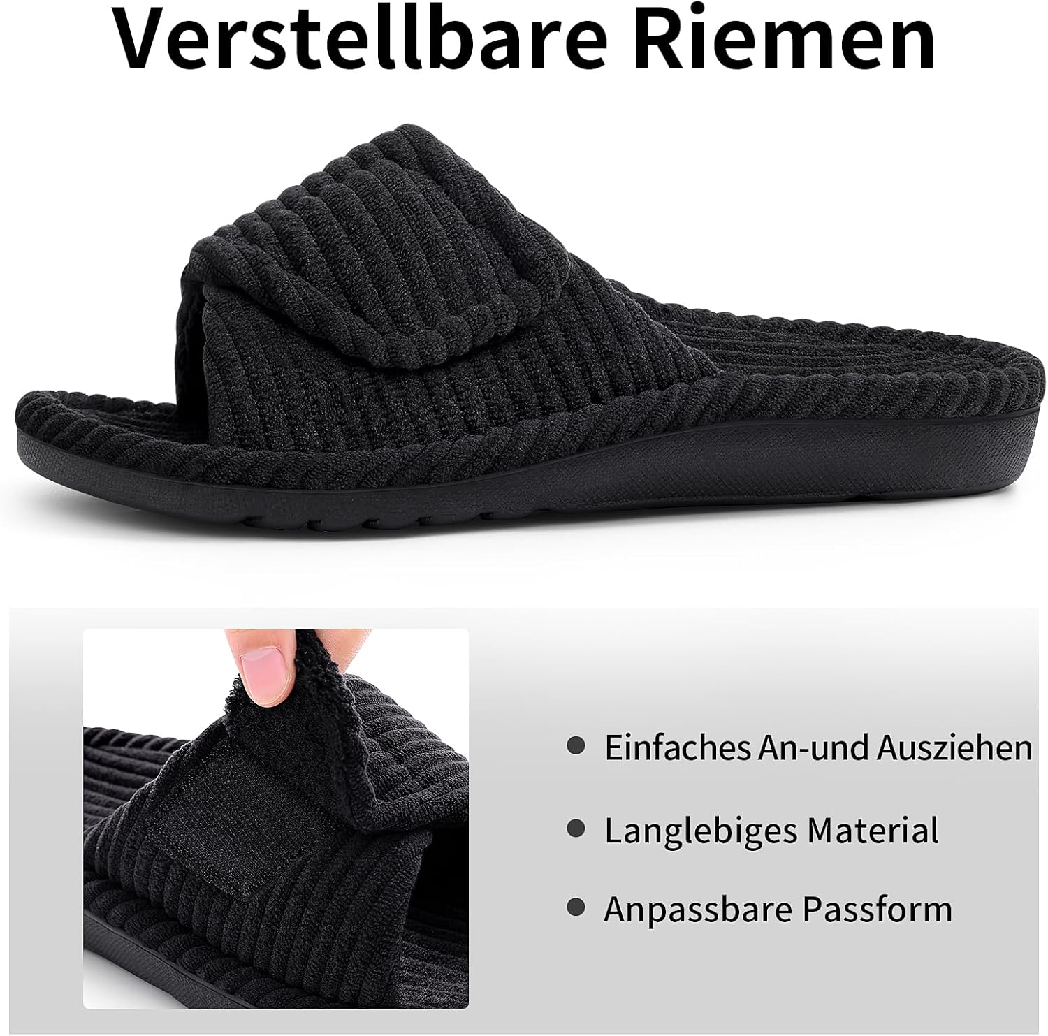 Detalle 2 de Litfun Orthopädische Damen Hausschuhe Memory Foam