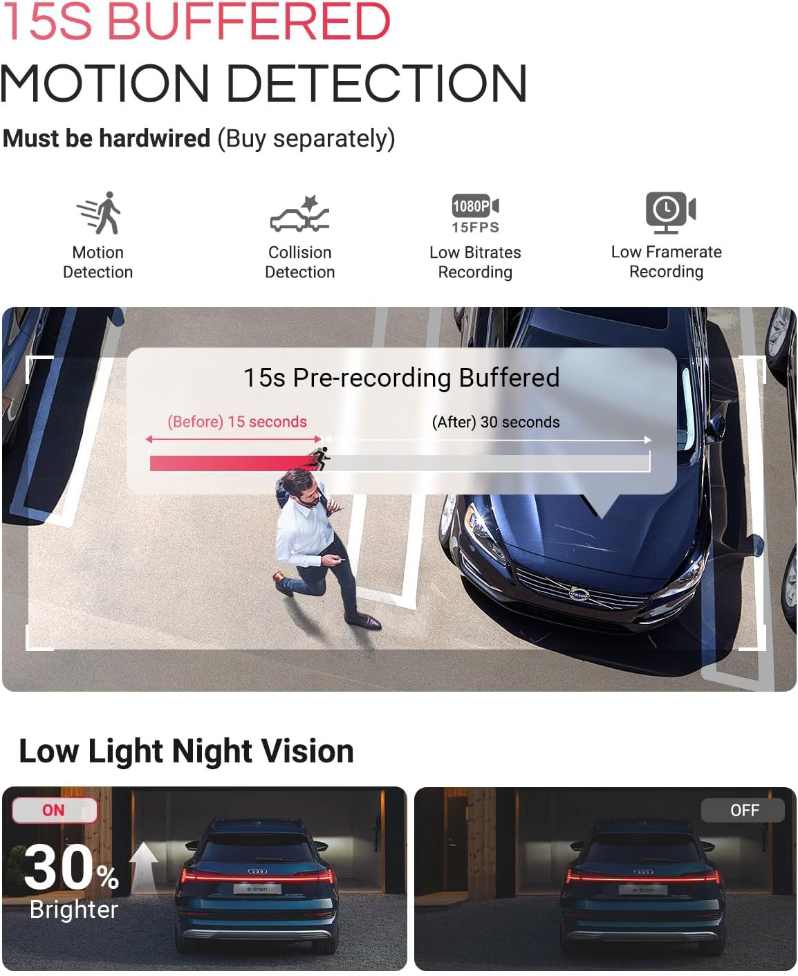 Thumbnail 5 de VANTRUE E1 Pro 4K HDR Front Dash Cam with Sony STARVIS 2, 5G WiFi, GPS & Voice Control