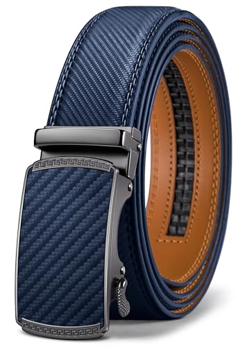 Imagen de BULLIANT Ceinture Homme en Cuir 35mm - Taille Réglable 110 cm Bleu Antique en OfertitasTOP