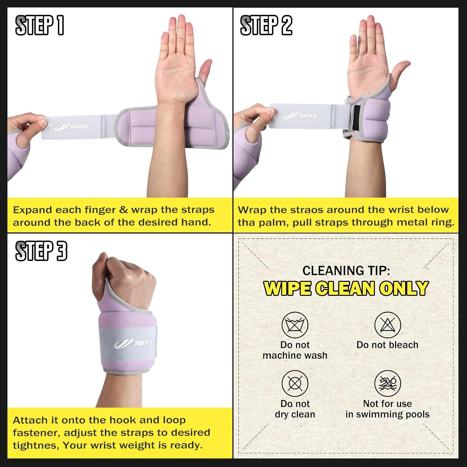 Thumbnail 6 de JORICY J-weight-002-purple5LB Wrist Weights, 2.5 lb Each with Thumb Loops
