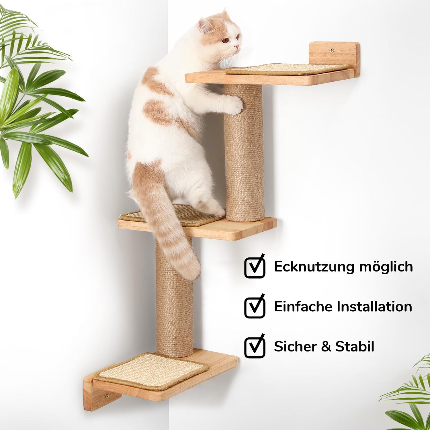Thumbnail 4 de FUKUMARU Kletterwand Katzen 3‑in‑1 Wandregal