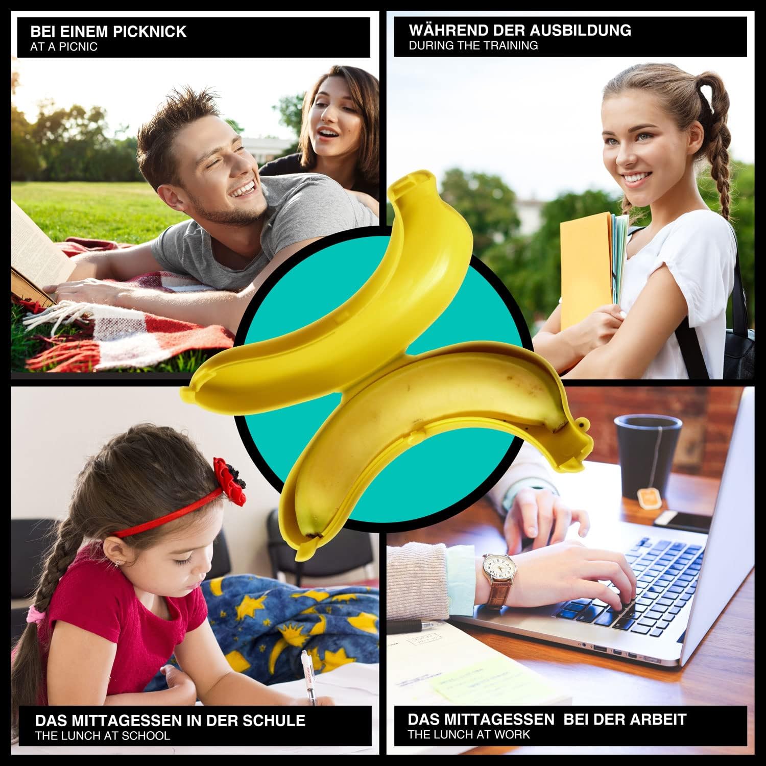 Detalle de GOODS+GADGETS Banana Guard banana case, BPA-free with ventilation and secure latch