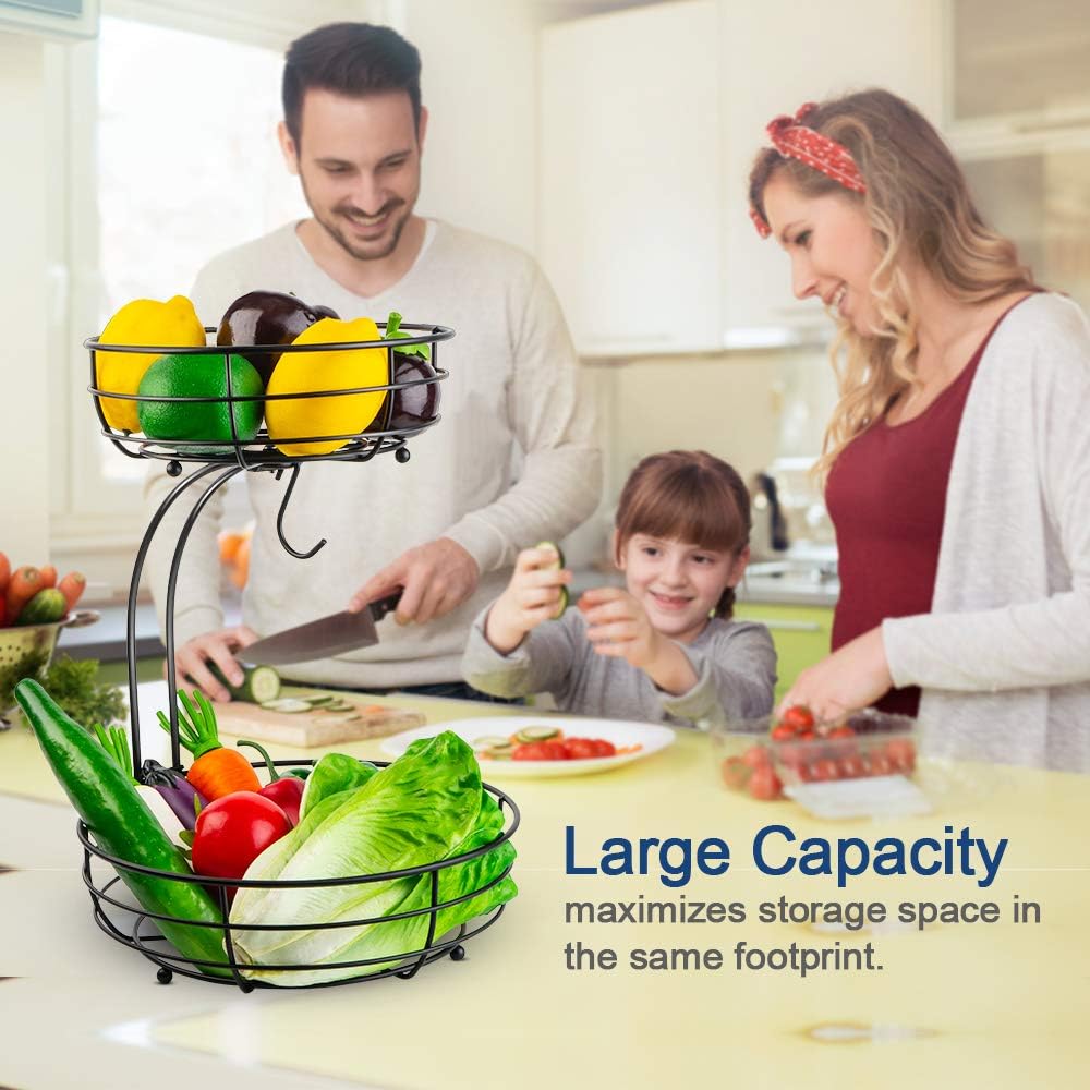 Detalle 2 de Auledio Iron 2-Tier Fruit Basket 64 oz ๐