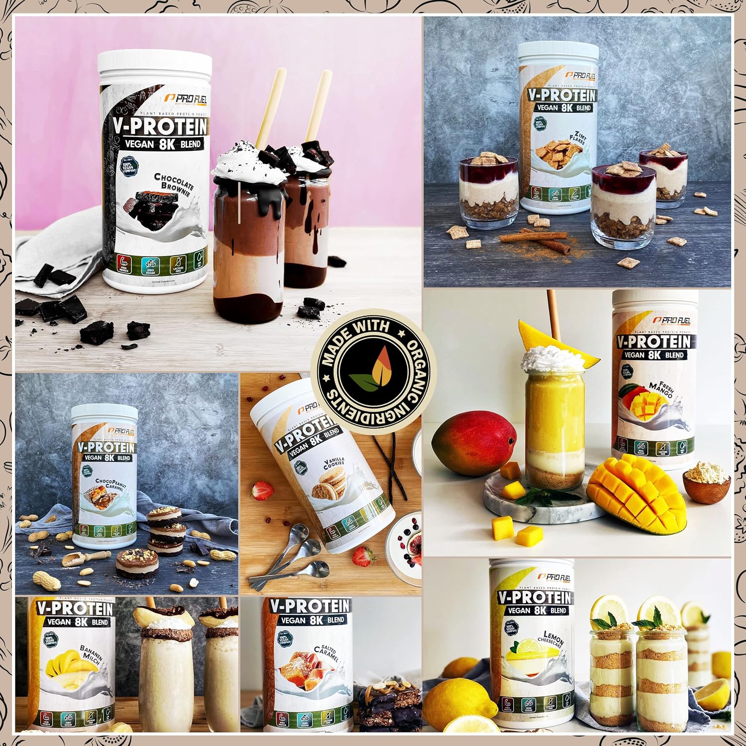 Detalle 2 de V-Protein 8K Blend Banane – Veganes Proteinpulver