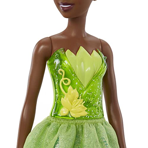Detalle 2 de Mattel Disney Princess Tiana: Muñeca de Moda con Vestido Clásico