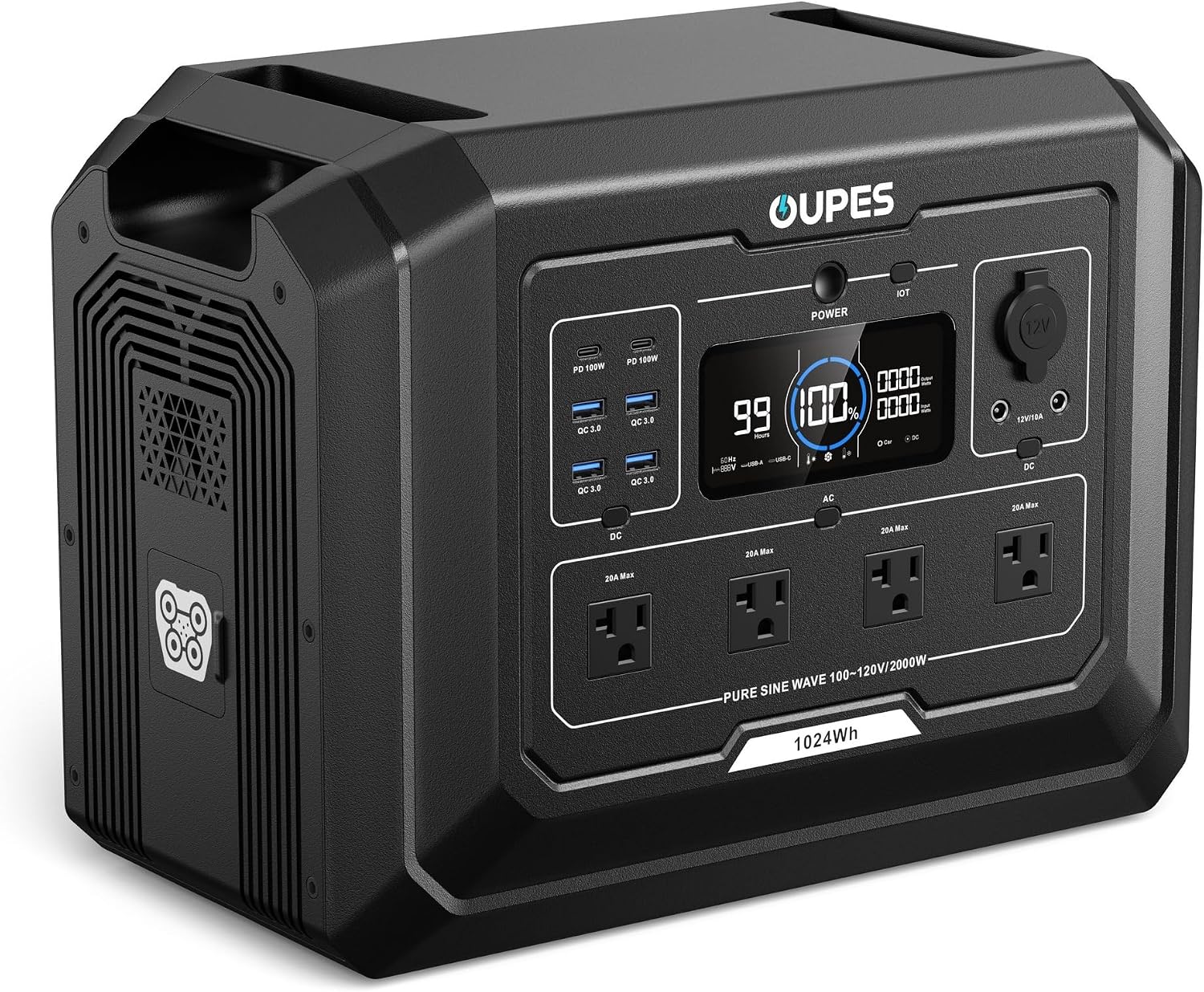 Detalle de OUPES Mega 1 S1 Portable Power Station, 1,024Wh, 2,000W LiFePO4