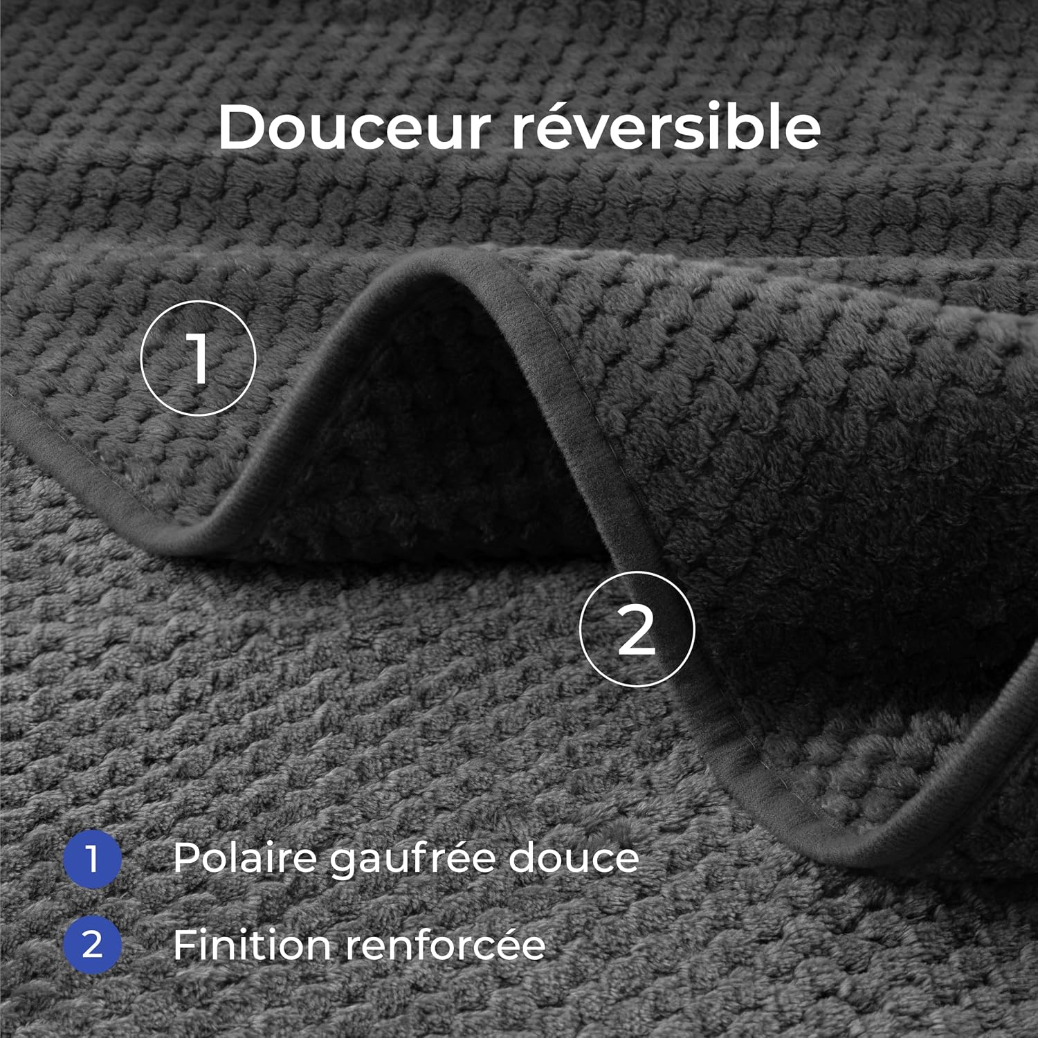 Thumbnail 2 de Dreamzie Couverture Imperméable pour Lit et Canapé 152x203 cm – Gris foncé