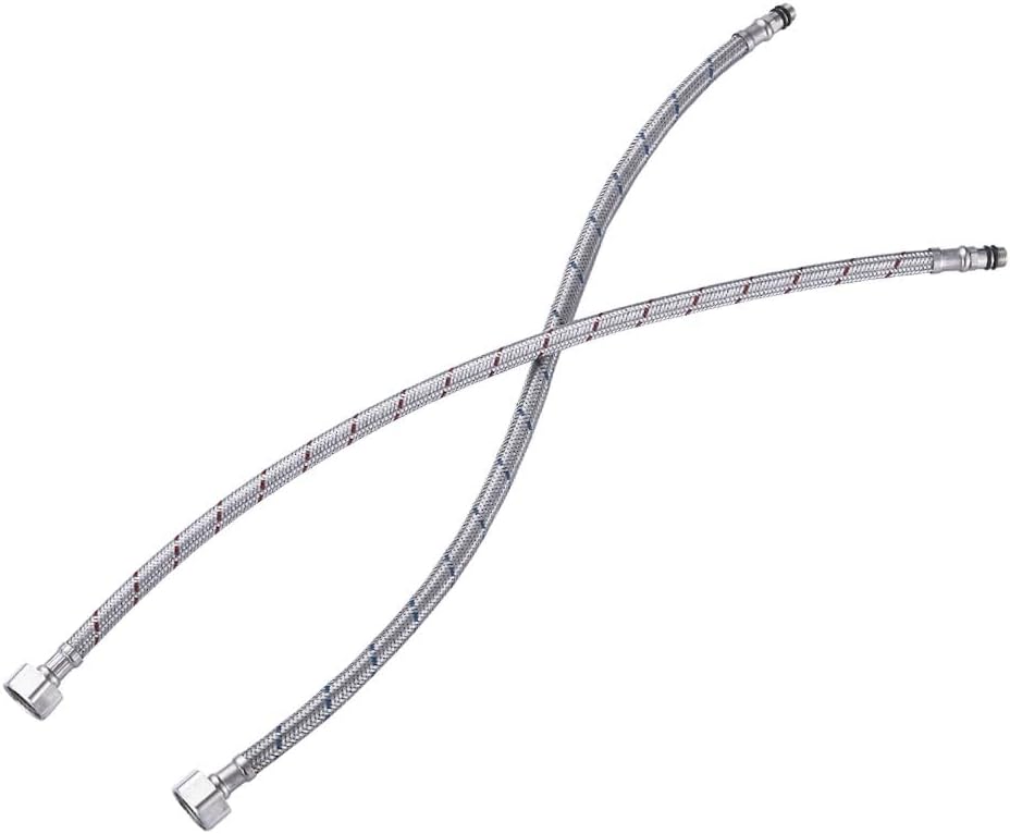 Thumbnail 6 de Heable Pack of 2 Monobloc Mixer Tap Connectors 1000mm Silver