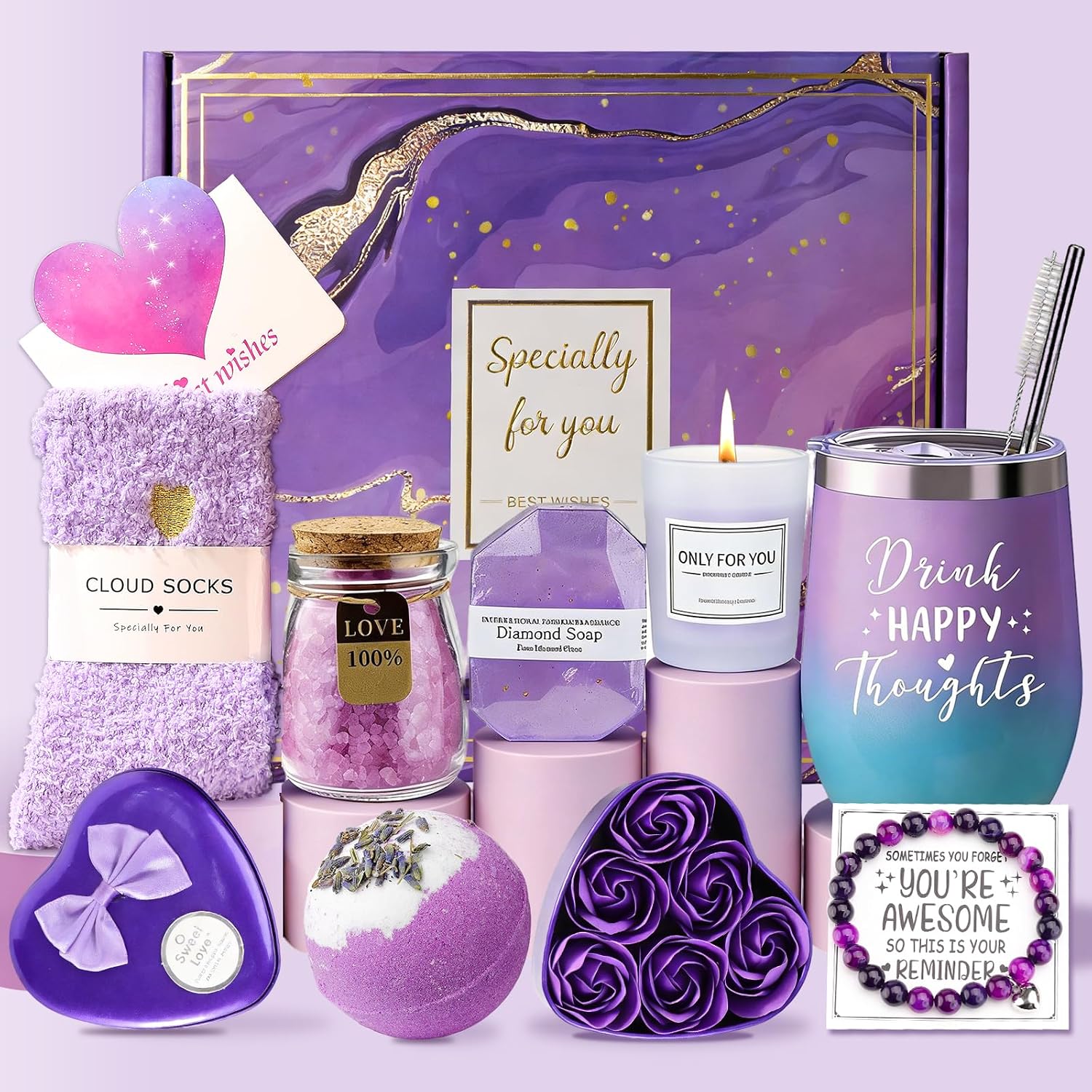 Thumbnail 6 de Geschenke für Frauen: 10-teiliges Bath-Set zum Geburtstag (18., 40., 50. und 70.) für beste Freundin, Mutter, Schwester & mehr