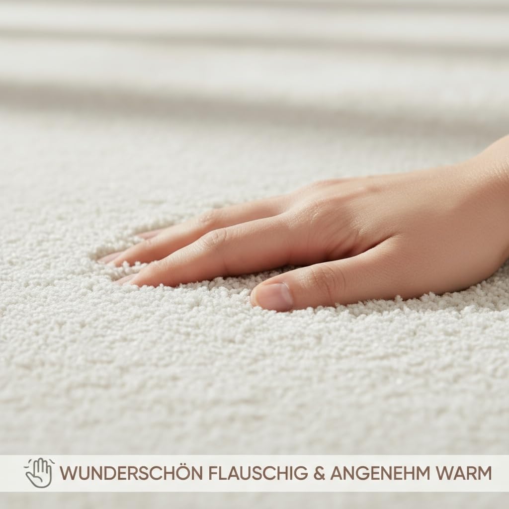 Thumbnail 6 de Jimri Moderner Teppich 140x200 cm Cream Weiß