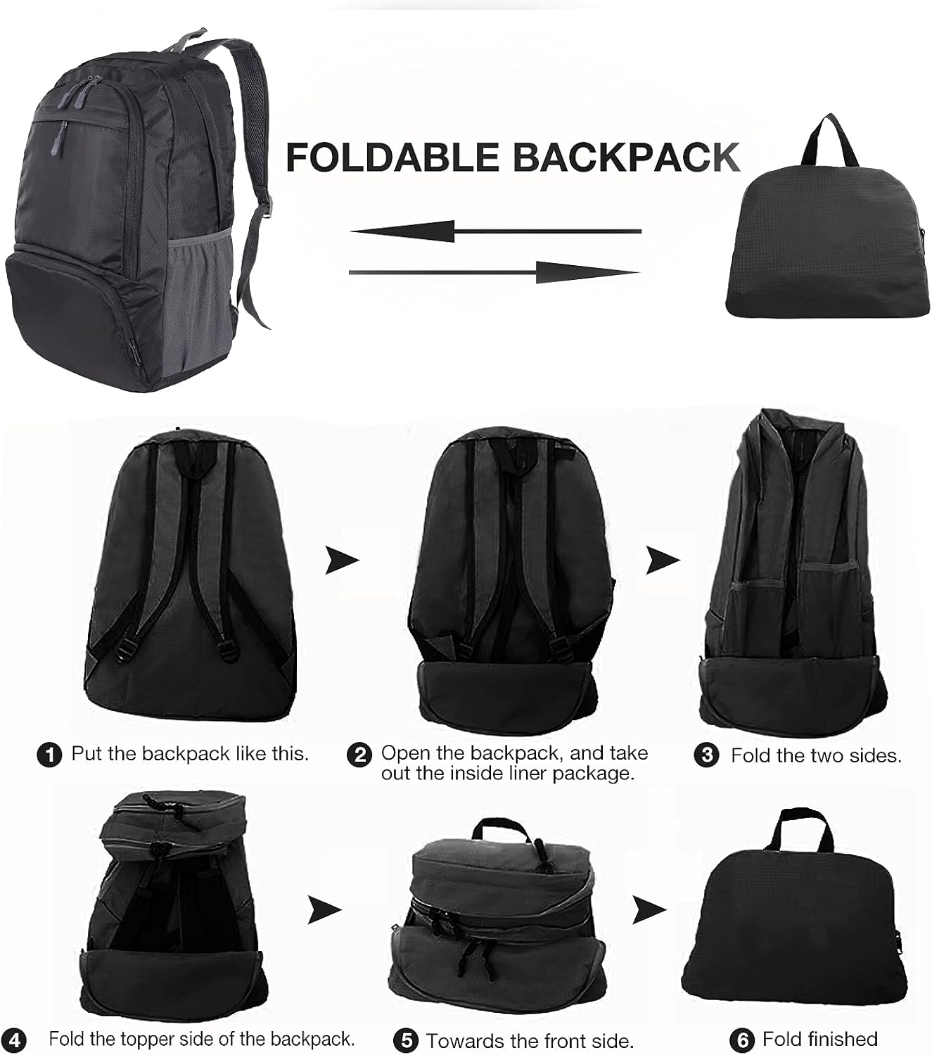 Thumbnail 5 de Dewellyoo Lightweight Foldable Rucksack 20L