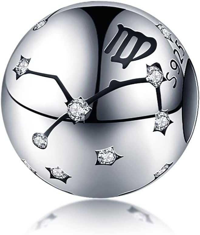 Detalle de KUNVONIC Charm Anhänger Sternzeichen – 925 Sterling Silber, Pandora-kompatibel