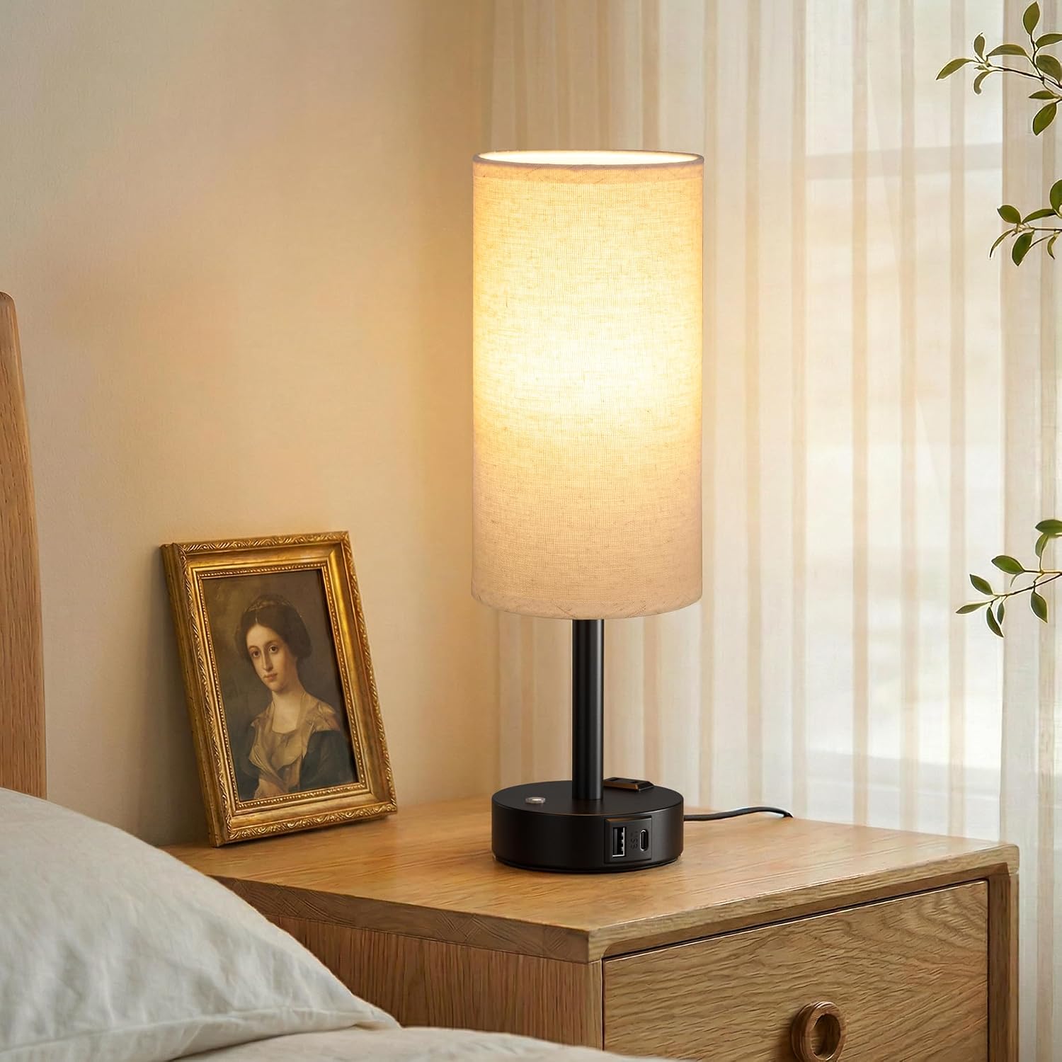 Thumbnail 6 de aooshine R2TE1 Touch Bedside Lamp, Stepless Dimming, USB-A/C and AC Outlet