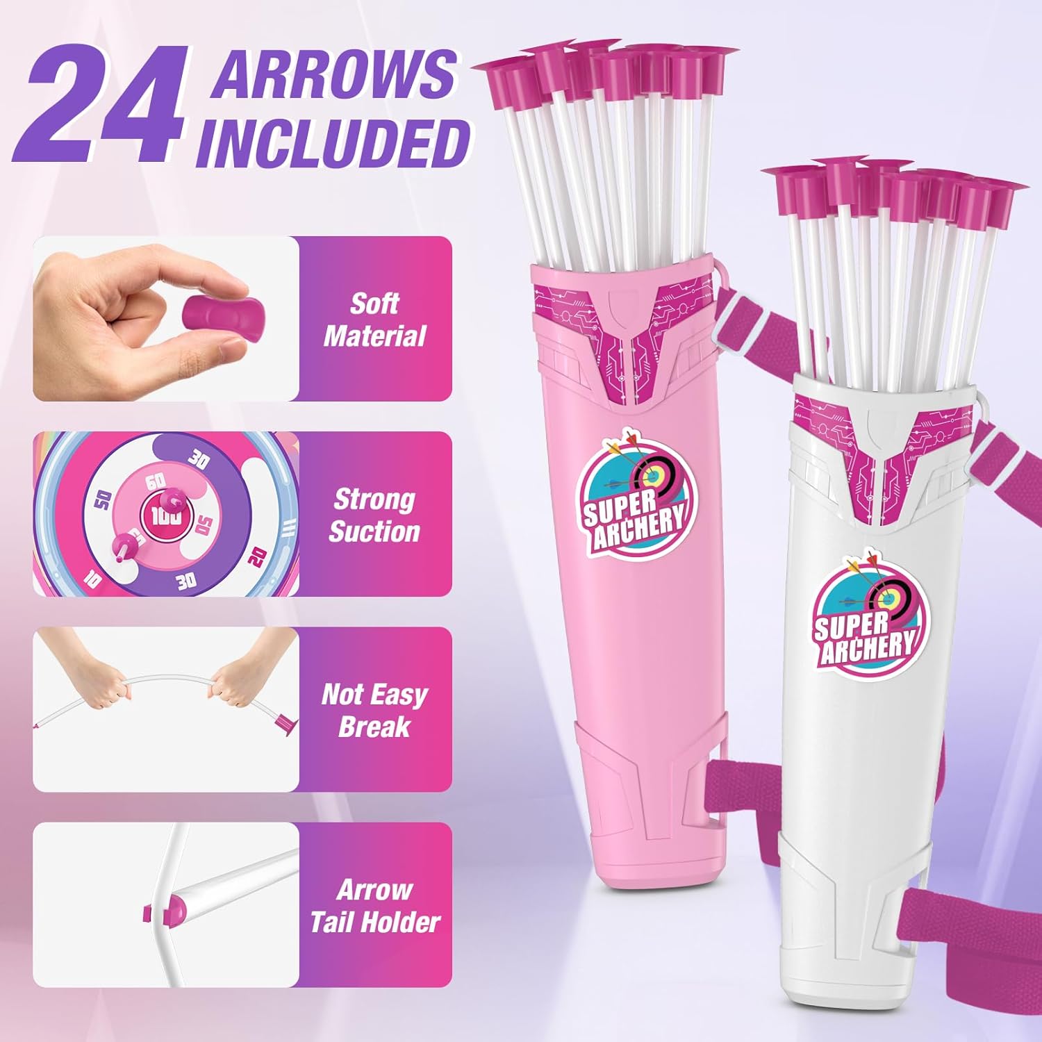 Detalle de HYES 2 Pack LED Light Up Bow and Arrow Set for Kids