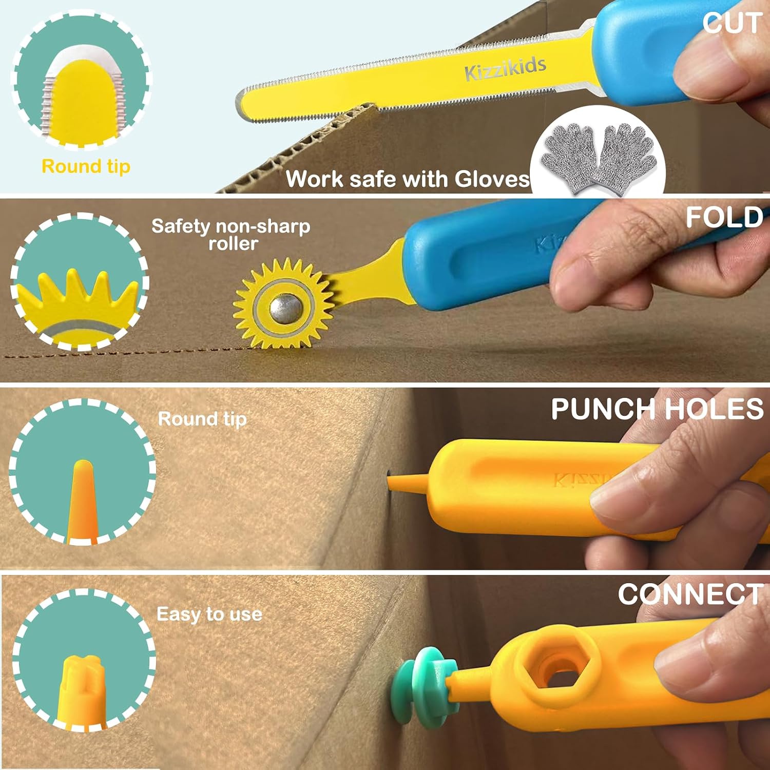 Detalle 2 de Kizzikids Cardboard Tools 149-piece kit