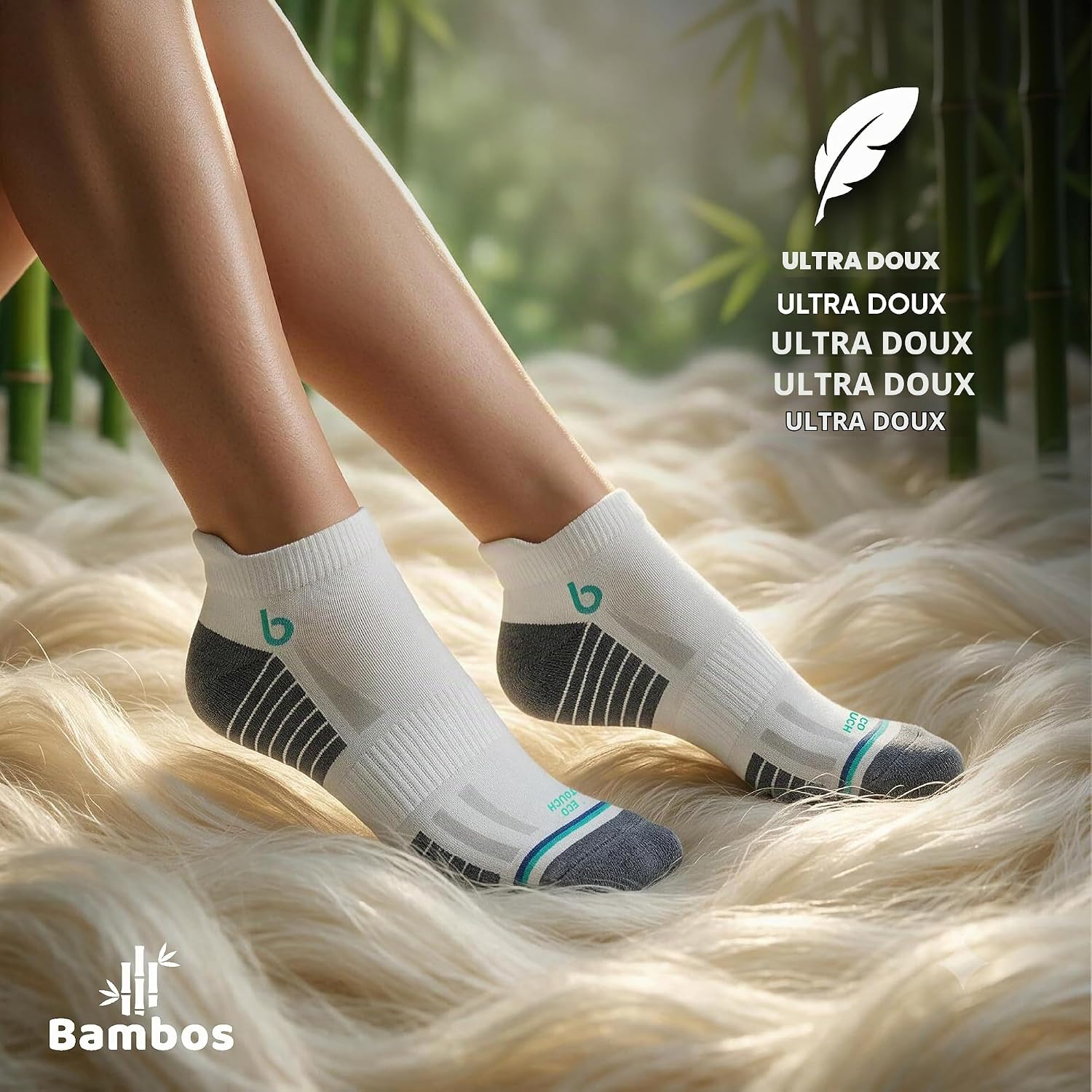 Detalle 2 de BAMBOS bamboesokken voor sport en hardlopen, laag model met mesh