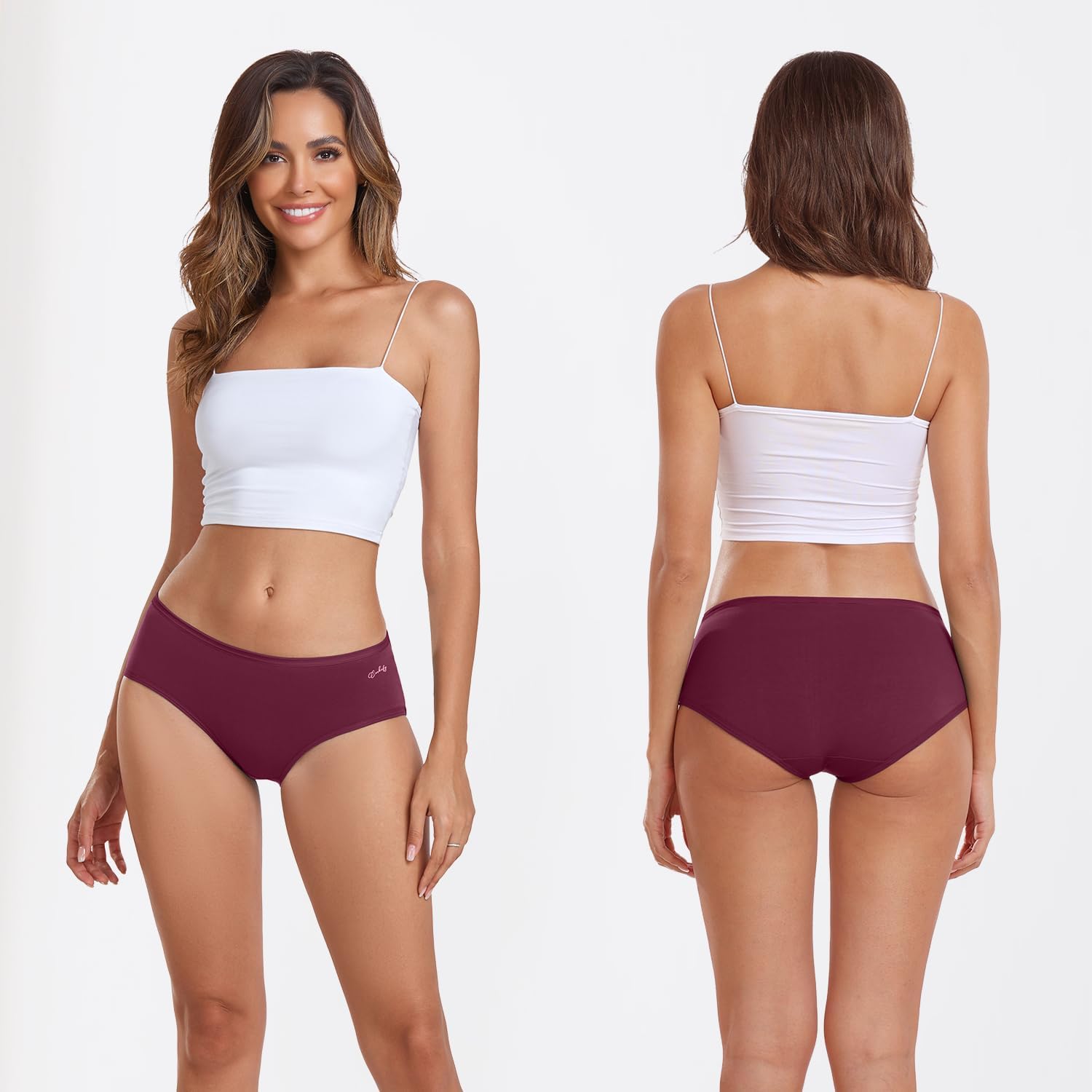 Detalle de coskefy Damen-Unterhosen im 6er Pack aus Baumwolle (95 % Baumwolle, 5 % Elasthan)