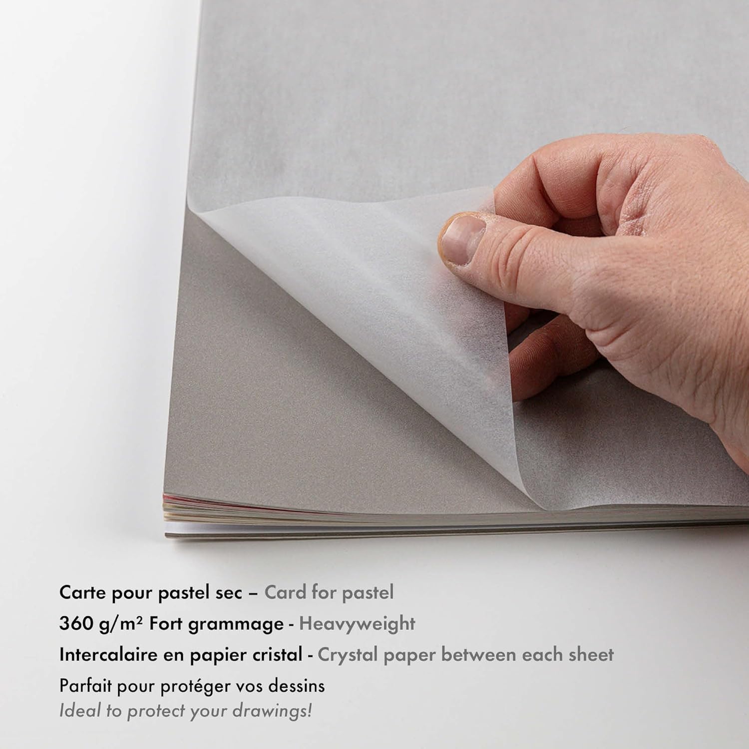 Thumbnail 2 de Clairefontaine 96052C Bloc Collé Pastelmat n°7 – 12 feuilles 18x24 cm, 360 g, 4 couleurs assorties
