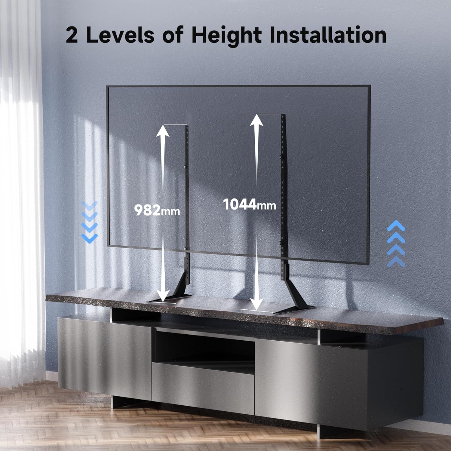 Thumbnail 2 de Suptek Universal TV Stand Base with 3-Height Adjustable Legs for 27–85 Inch TVs