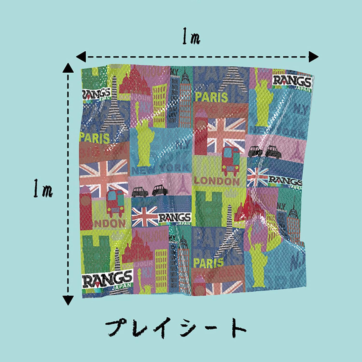 Detalle 1 de ラングスジャパン(RANGS)キネティックサンド 2LB(2個)室内用セット、1m×1mプレイシート付き