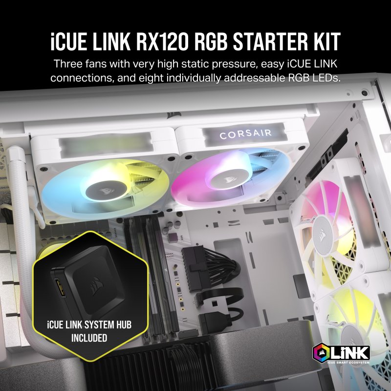 Thumbnail 3 de Corsair iCUE LINK RX120 Ventilador 120 mm, 2.100 RPM